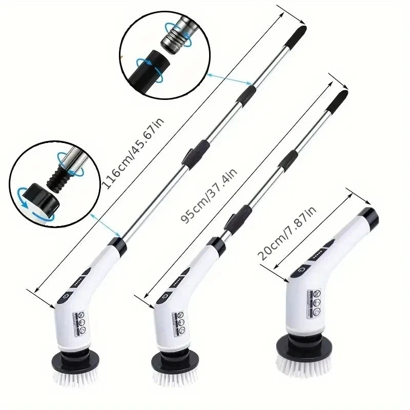 Electric Spin Scrubber with Long Handle