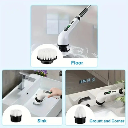 Electric Spin Scrubber with Long Handle