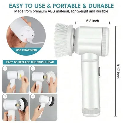 Cordless Electric Spin Scrubber – Handheld Cleaning Brush