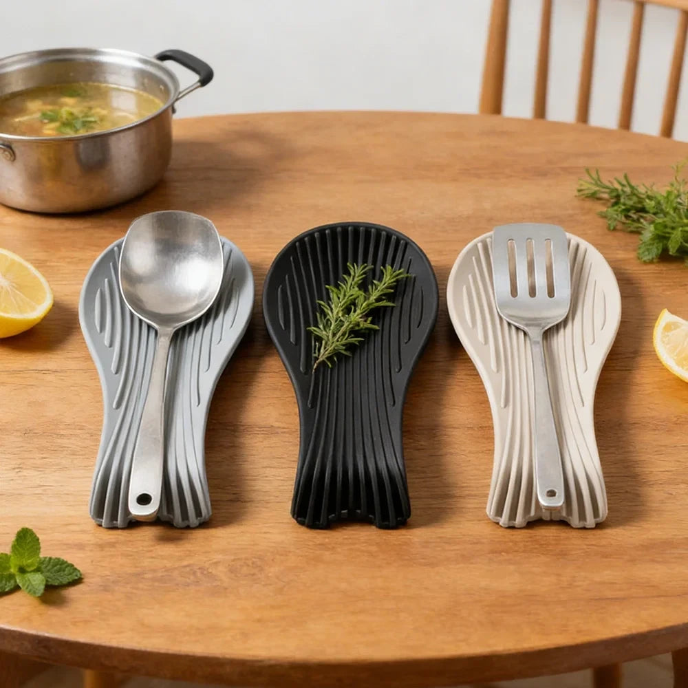 Silicone Spoon Rest – Heat Resistant Spoon Holder for Kitchen Counter & Stove Top