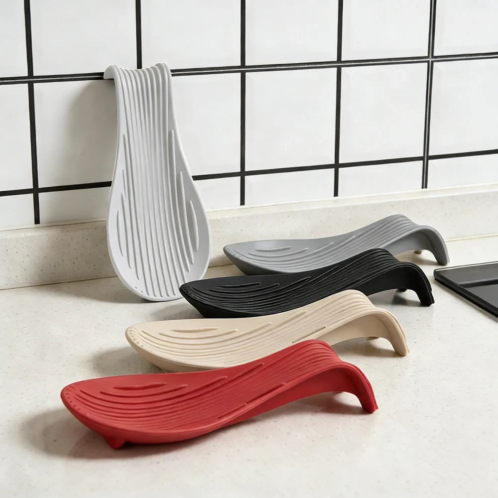 Silicone Spoon Rest – Heat Resistant Spoon Holder for Kitchen Counter & Stove Top
