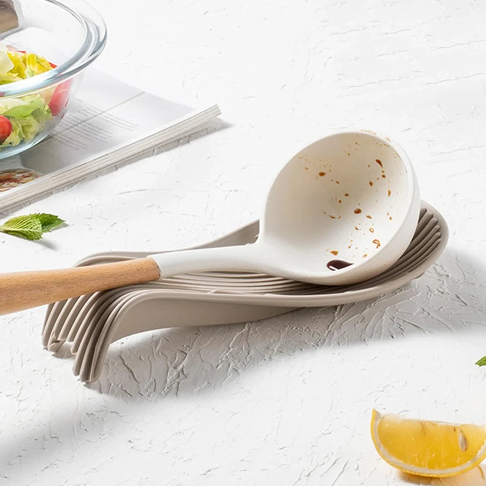 Silicone Spoon Rest – Heat Resistant Spoon Holder for Kitchen Counter & Stove Top
