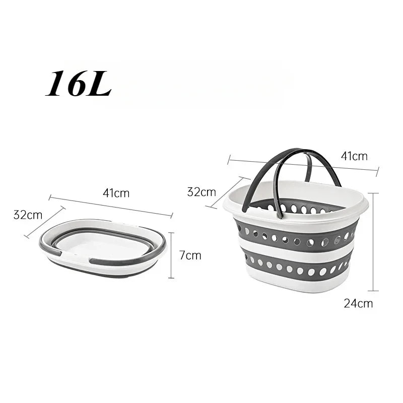 Collapsible Laundry Basket – Foldable Plastic Clothes Hamper with Comfort Handles