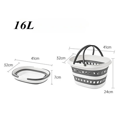 Collapsible Laundry Basket – Foldable Plastic Clothes Hamper with Comfort Handles