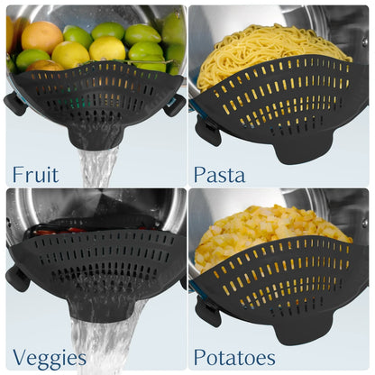 Silicone Pot Strainer – Universal Clip-On Pasta Straine