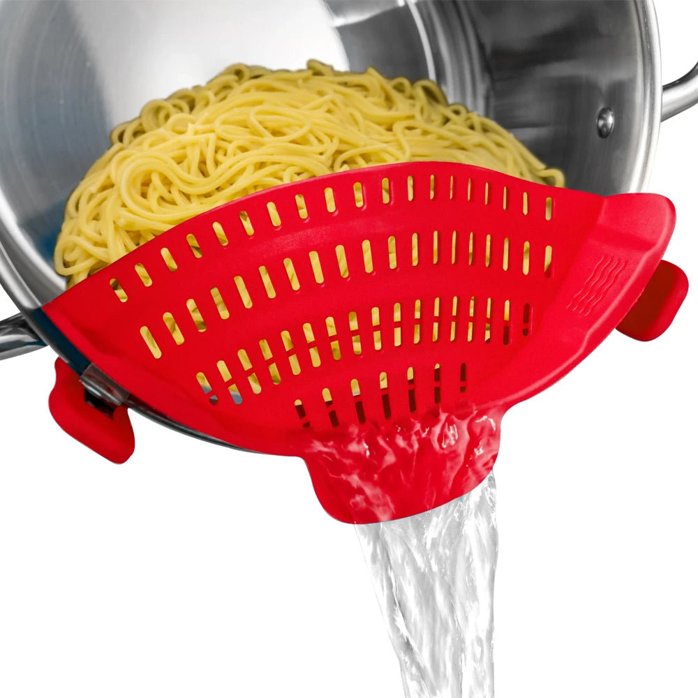 Silicone Pot Strainer – Universal Clip-On Pasta Straine