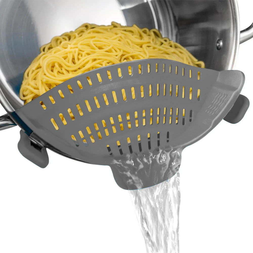 Silicone Pot Strainer – Universal Clip-On Pasta Straine