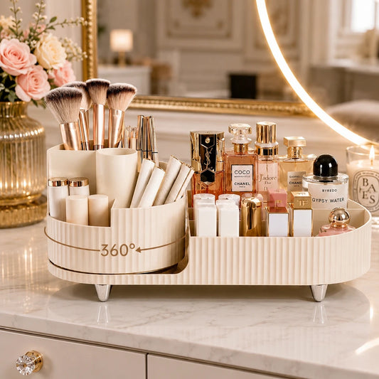 360° Rotating Makeup Organizer – Countertop Vanity Cosmetic Organizer