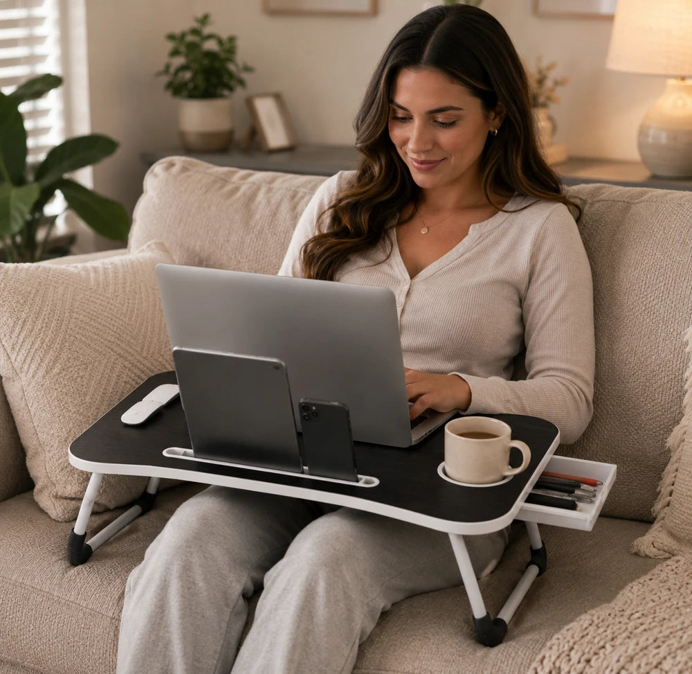 Foldable Laptop Lap Desk with Storage
