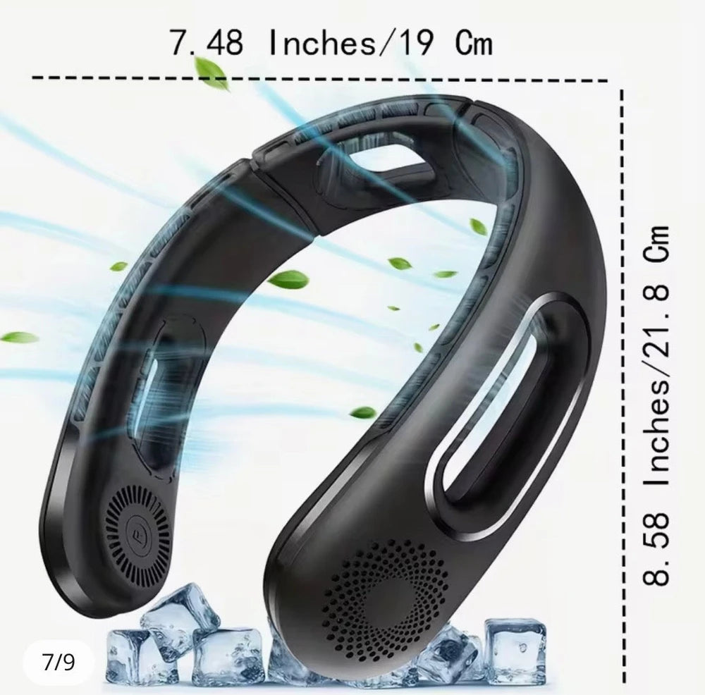 Portable Bladeless Neck Fan – Rechargeable Hands-Free Personal Fan
