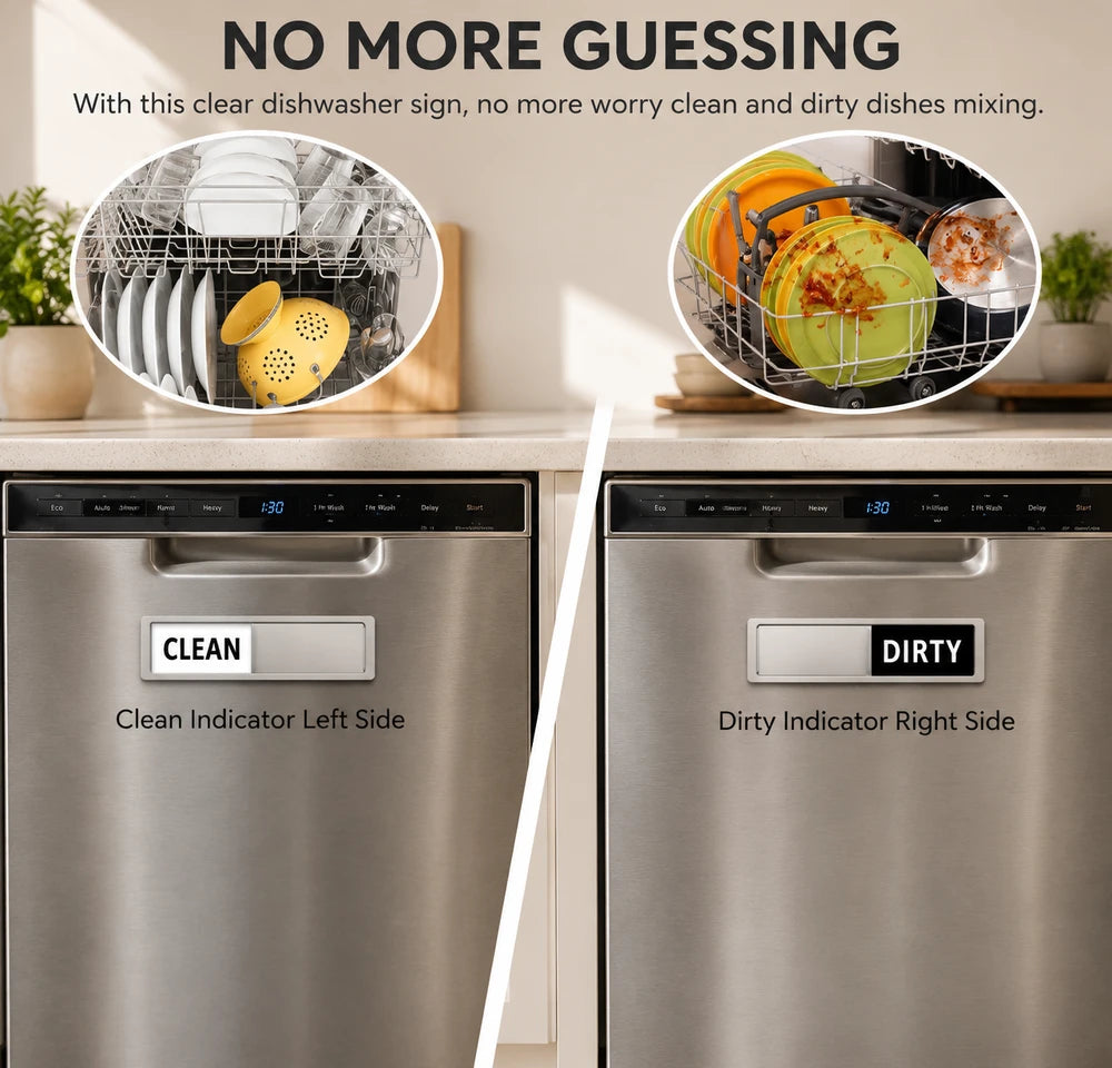Dishwasher Magnet Clean Dirty Sign – Sliding Clean Dirty Dishwasher Magnet