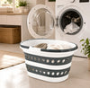 Collapsible Laundry Basket – Foldable Plastic Clothes Hamper with Comfort Handles