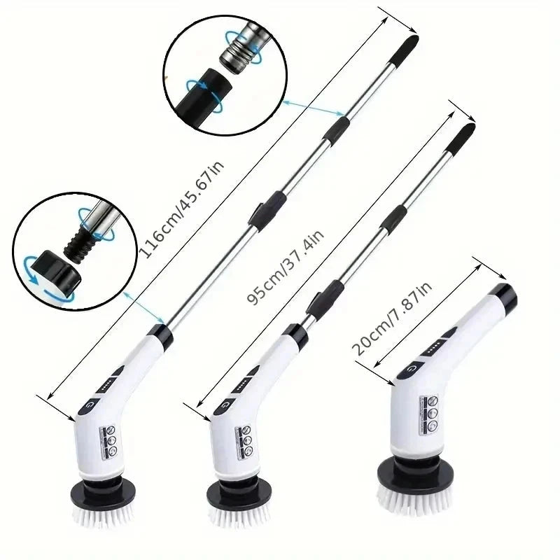 Electric Spin Scrubber with Long Handle