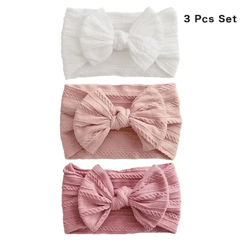 Soft Stretch Solid Color Baby Headbands – 3 Piece Set for Infants & Toddlers