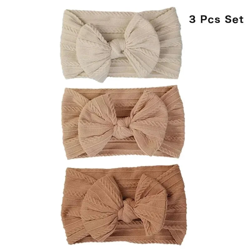 Soft Stretch Solid Color Baby Headbands – 3 Piece Set for Infants & Toddlers