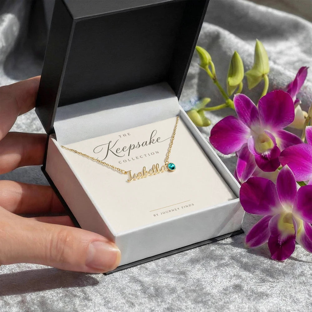 Personalized Birthstone Name Necklace