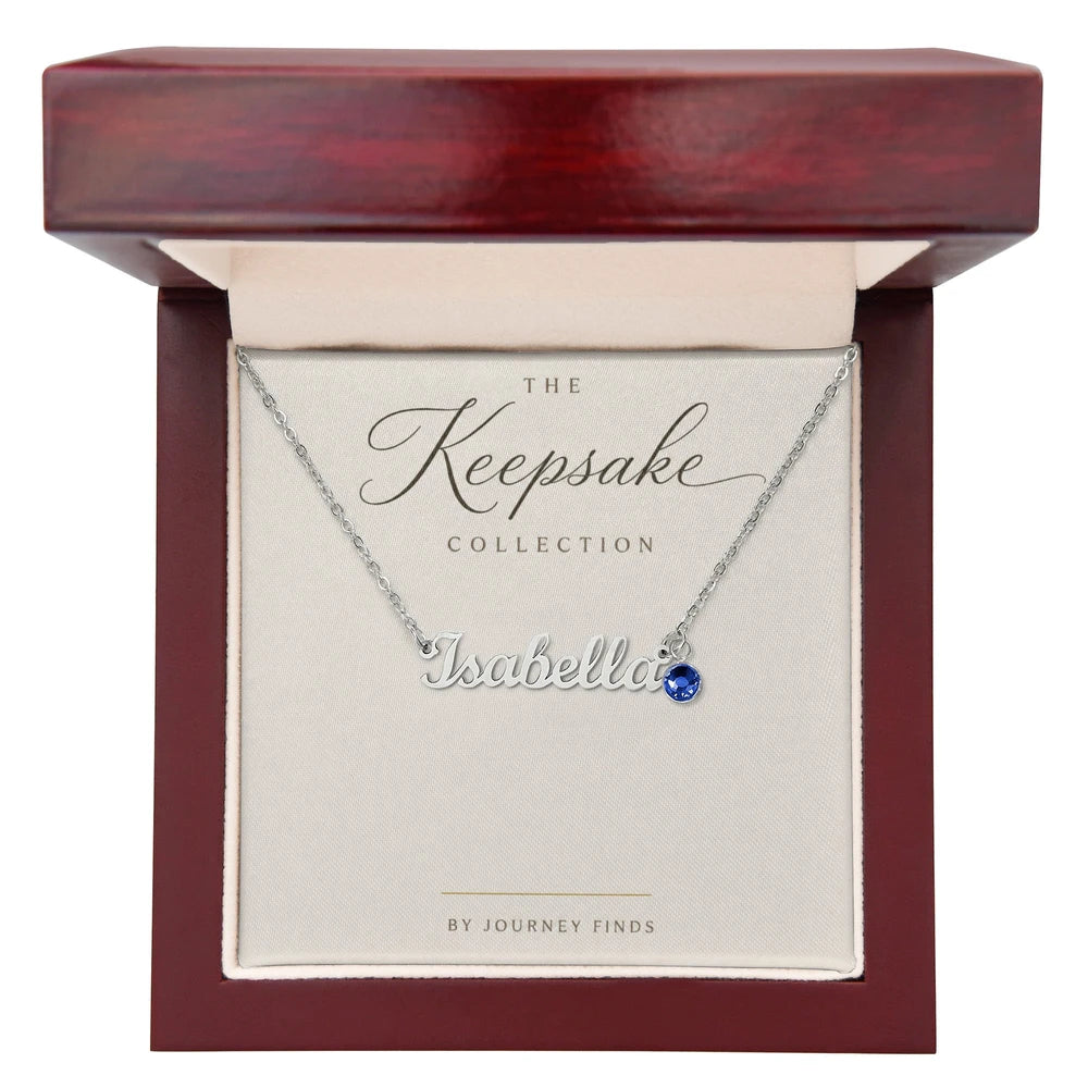 Personalized Birthstone Name Necklace