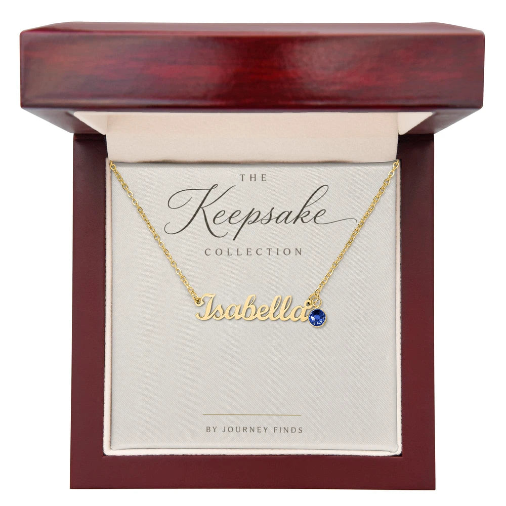 Personalized Birthstone Name Necklace