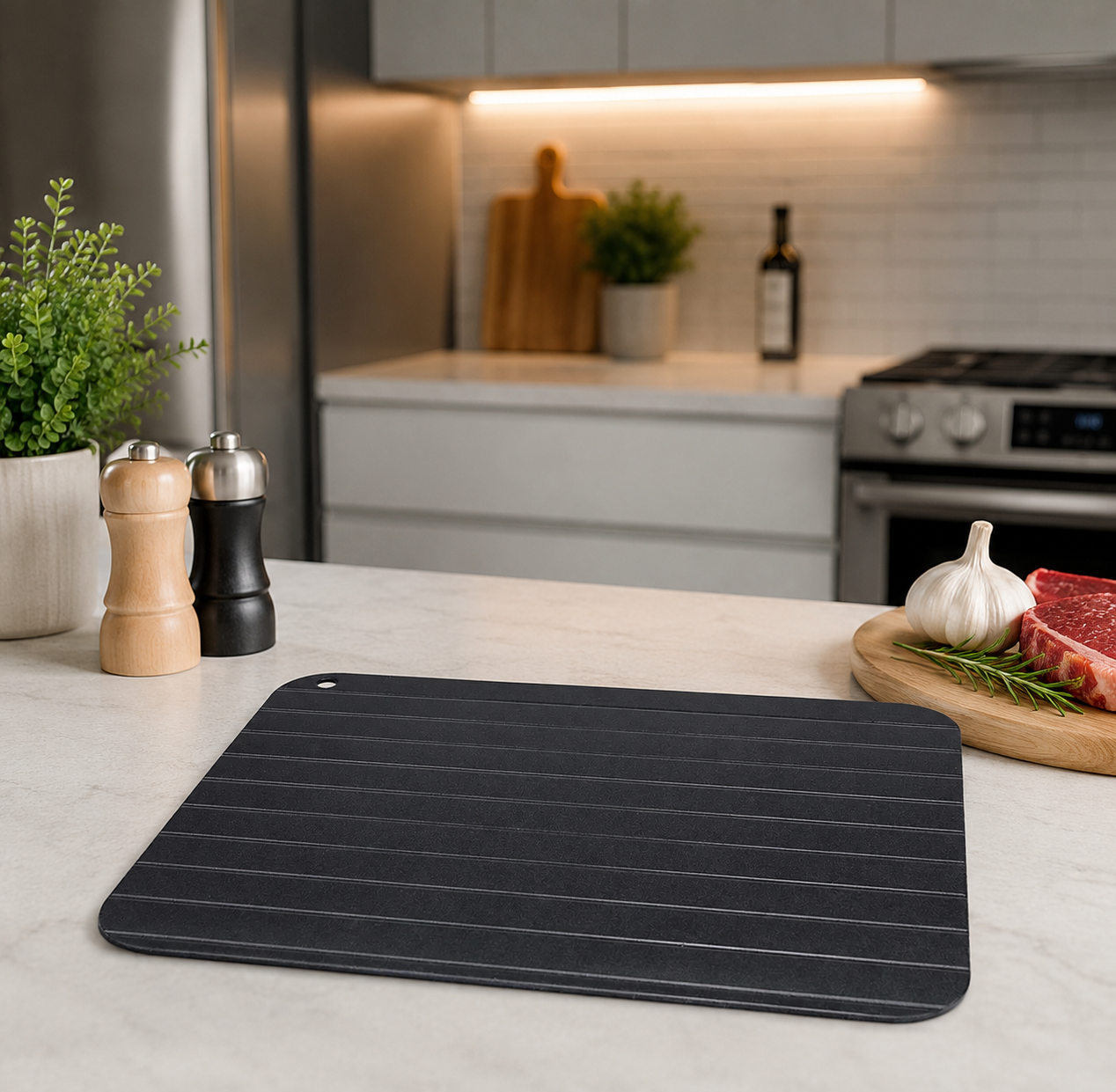 Defrosting Tray for Frozen Meat – Rapid Aluminum Thawing Plate