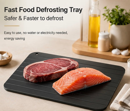 Defrosting Tray for Frozen Meat – Rapid Aluminum Thawing Plate