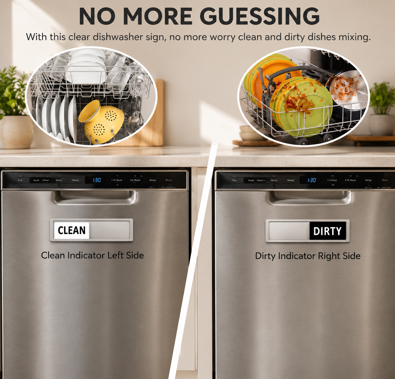 Dishwasher Magnet Clean Dirty Sign – Sliding Clean Dirty Dishwasher Magnet