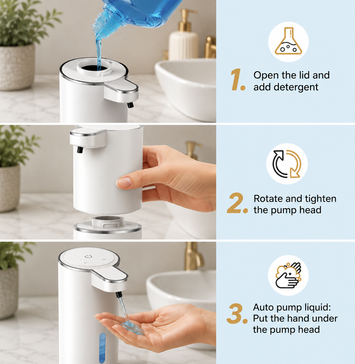 Touch-Free Automatic Soap Dispenser – Rechargeable Motion Sensor Pump for Liquid & Foaming Soap