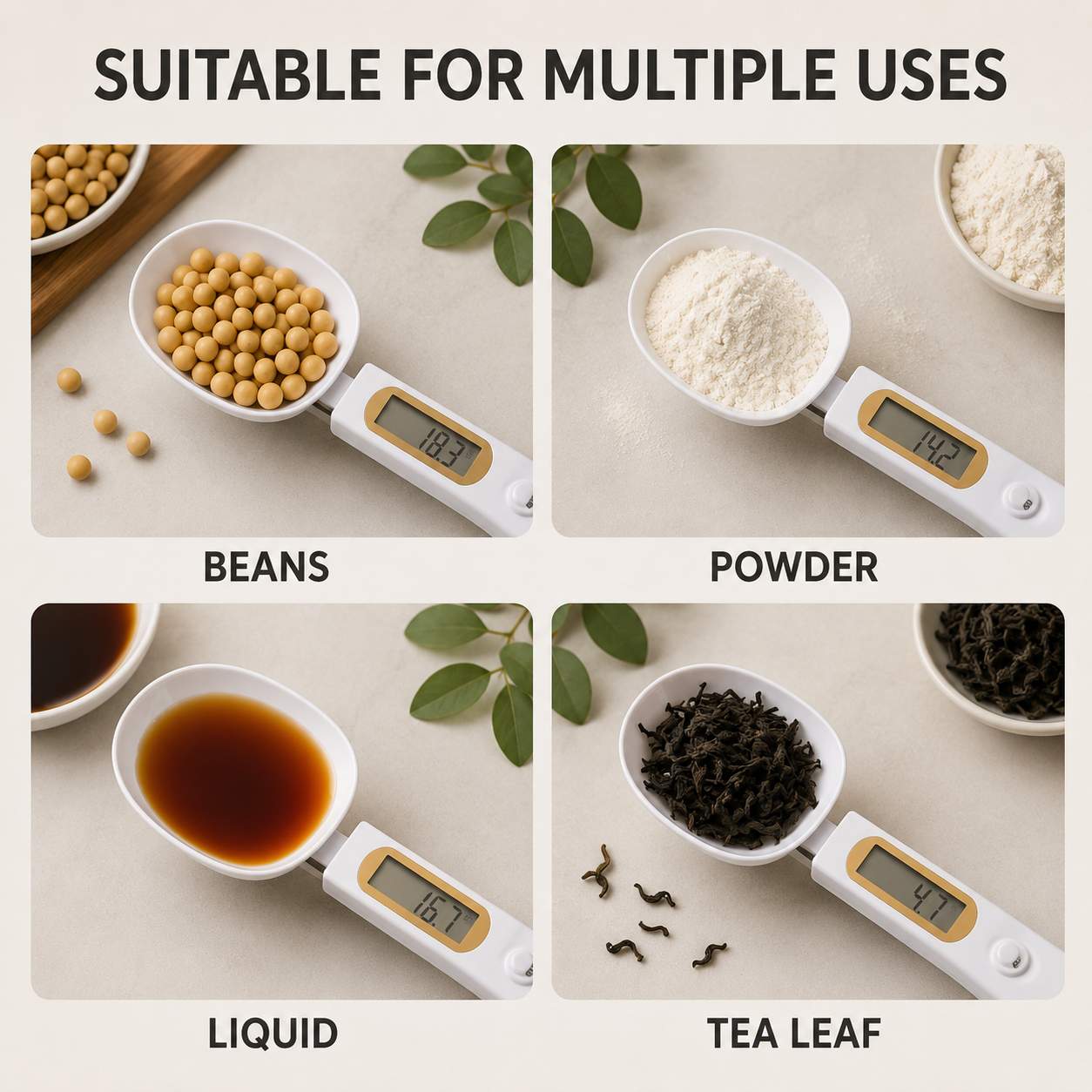 Digital Measuring Spoon Scale – Electronic Kitchen Food Scale (0.1g Precision)