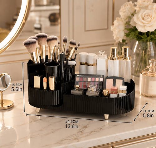 360° Rotating Makeup Organizer – Countertop Vanity Cosmetic Organizer