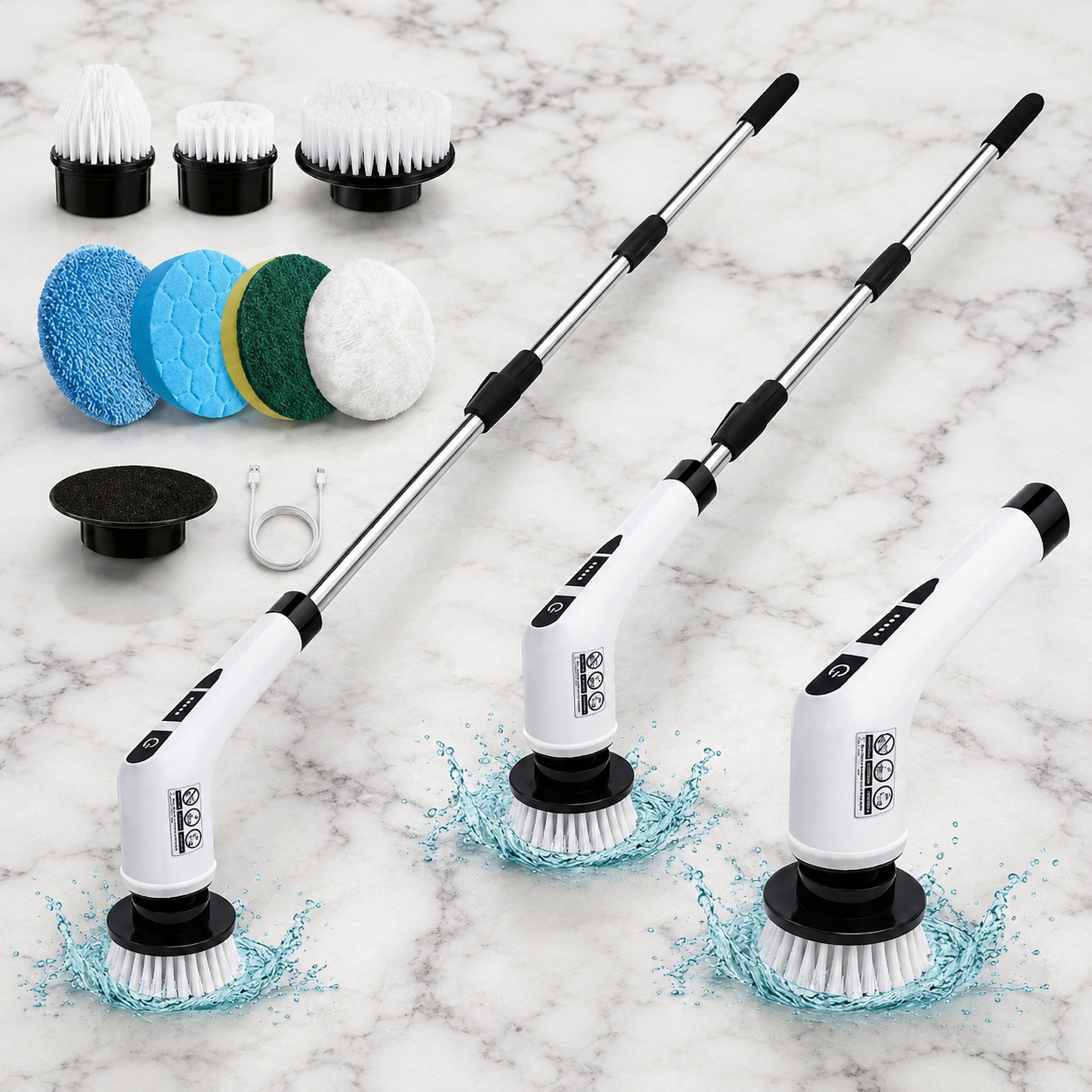 Electric Spin Scrubber with Long Handle