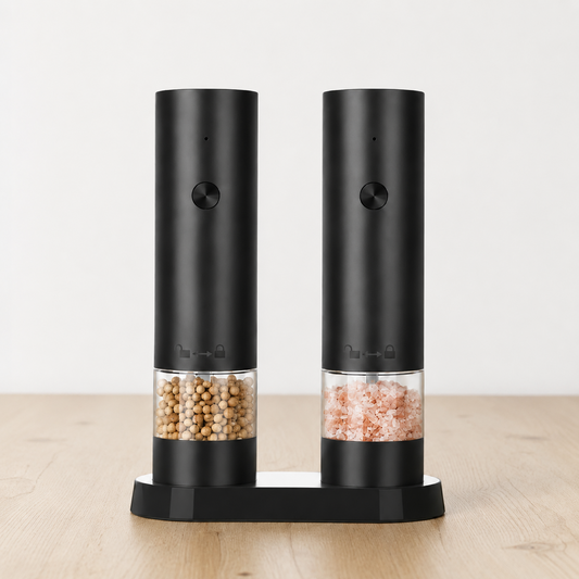 Electric Salt and Pepper Grinder Set – Automatic Rechargeable Pepper Mills with Adjustable Coarseness
