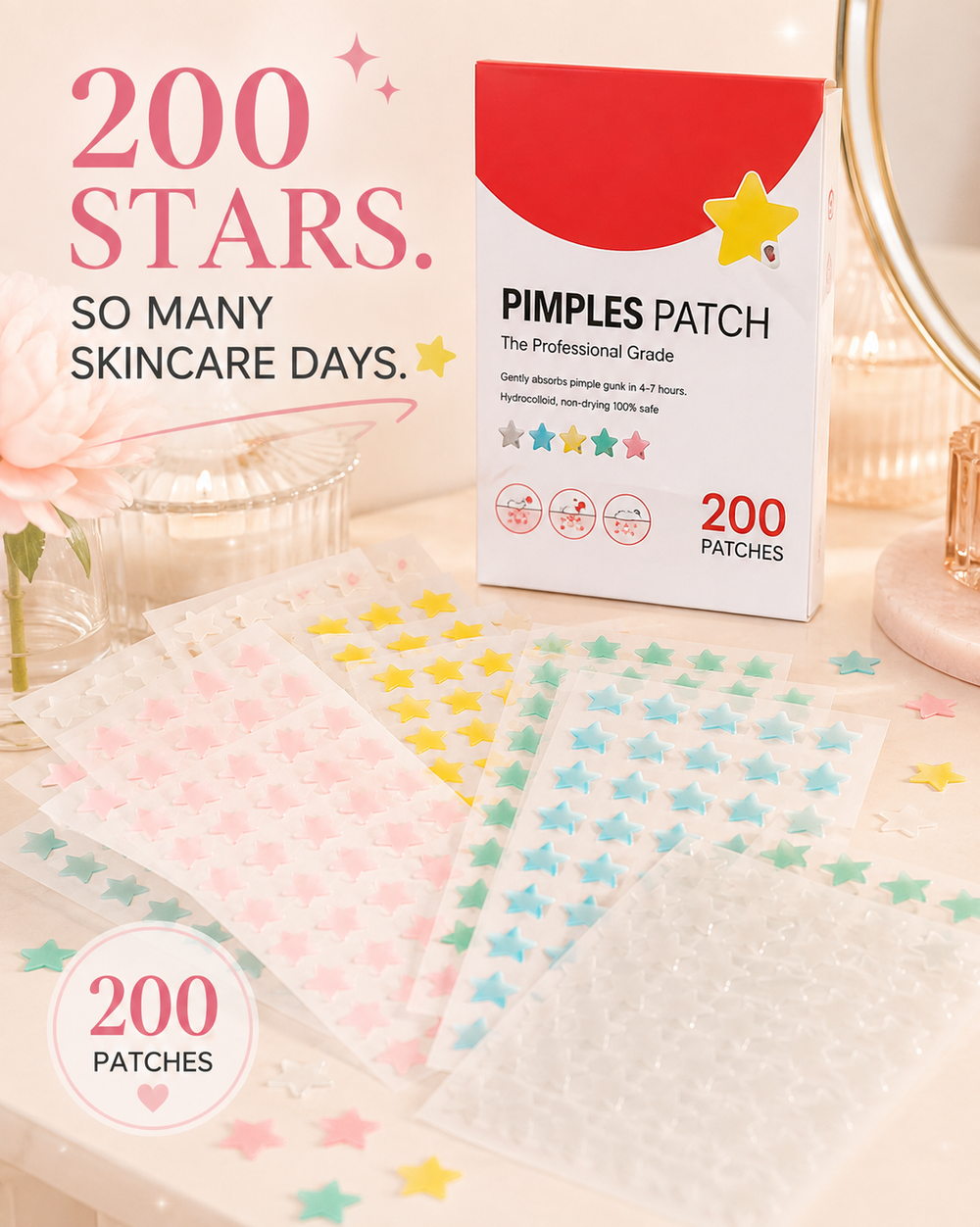 200pcs Star Hydrocolloid Pimple Patches