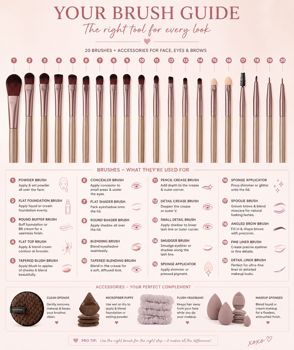 Complete Eye Makeup Brush & Beauty Tool Set