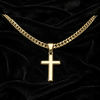 Personalized Cross with Cuban Link Chain