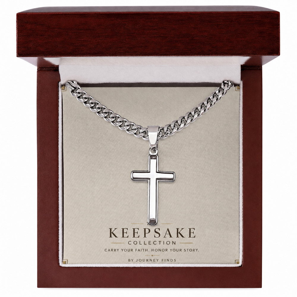 Personalized Cross with Cuban Link Chain