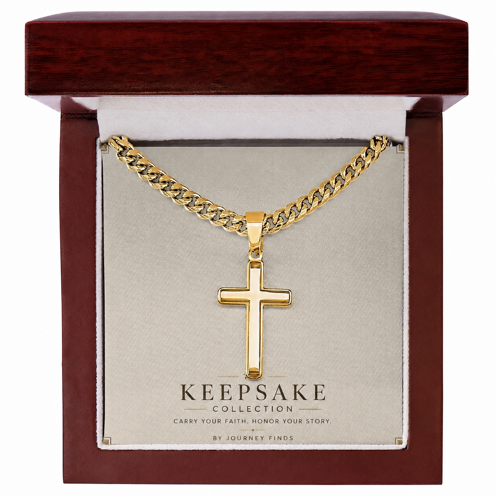 Personalized Cross with Cuban Link Chain