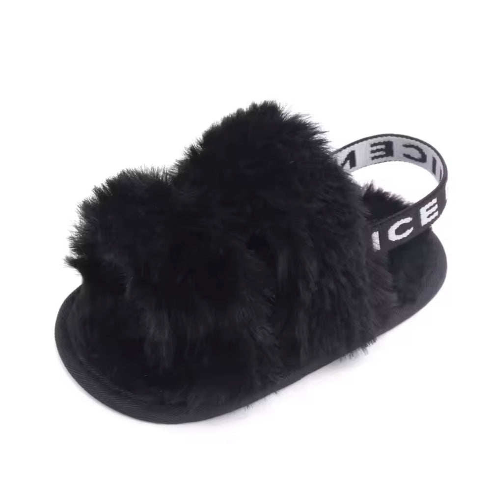 Baby Cozy Faux-Fur Slingback Sandals