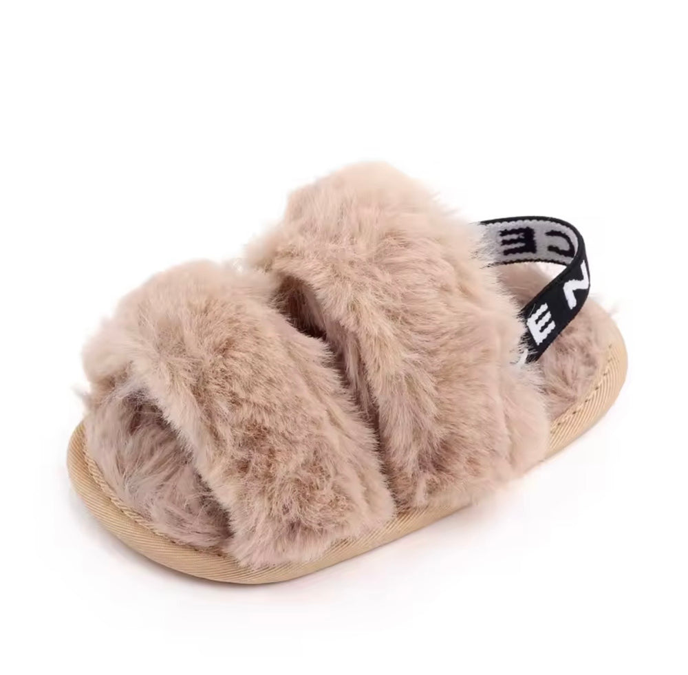Baby Cozy Faux-Fur Slingback Sandals