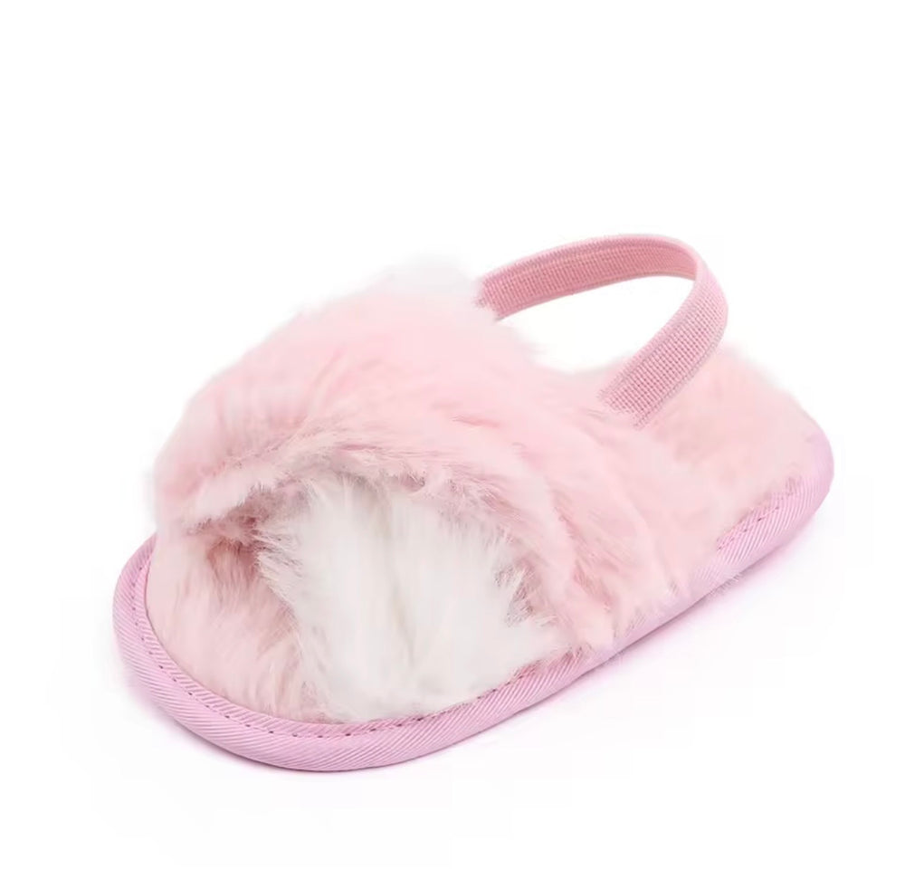 Baby Cozy Faux-Fur Slingback Sandals